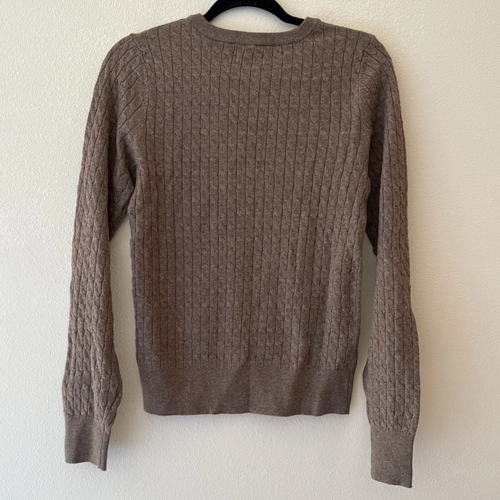 NWT Old Navy kids S TALL Brown Cable Knit preppy Sweater